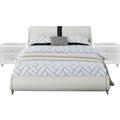 Carlton Platform Bed, King, White with 2 Nightstands - Camden Isle Furniture 212235