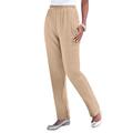 Plus Size Women's Straight-Leg Soft Knit Pant by Roaman's in New Khaki (Size 5X) Pull On Elastic Waist