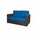 Source Furniture Lucaya Outdoor Sofa Wicker/Rattan/Metal/Sunbrella® Fabric Included | 32 H x 83 W x 34 D in | Wayfair SF-2012-103A (Granite)