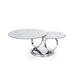 Orren Ellis Stephanne Pedestal Coffee Table Tile/Metal in Gray/White | 17 H x 53 W x 32 D in | Wayfair 01874669B3394D569A3E96D442F49E5F