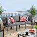 Riverside 3 Piece Outdoor Patio Aluminum Sectional Sofa Set by Modway Metal/Rust - Resistant Metal in Gray | 28 H x 85.5 W x 29.5 D in | Wayfair