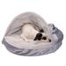 Wave Fur & Velvet Snuggery Orthopedic Pet Bed, 26" L X 26" W X 3" H, Gray, Medium