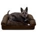 Plush & Suede Full Support Sofa Pet Bed, 20" L X 15" W X 5.5" H, Espresso, Small, Brown