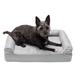 Quilted Full Support Sofa Pet Bed, 20" L X 15" W X 5.5" H, Silver/Gray, Small