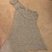 American Eagle Outfitters Dresses | American Eagle One Shoulder Fit + Flare Dress | Color: Cream/Gray | Size: S