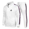 MANLUODANNI Men's Tracksuit Sets Bottoms Full Zip Casual Jogging Gym Suit Jacket with Pockets White S