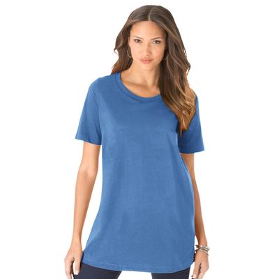 Plus Size Women's Crewneck Ultimate Tee by Roaman's in Horizon Blue (Size 3X) Shirt