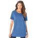 Plus Size Women's Crewneck Ultimate Tee by Roaman's in Horizon Blue (Size 5X) Shirt