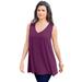 Plus Size Women's Swing Ultimate Tank by Roaman's in Dark Berry (Size 14/16) Top