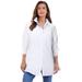 Plus Size Women's Kate Tunic Big Shirt by Roaman's in White (Size 44 W) Button Down Tunic Shirt