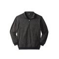 Men's Big & Tall Quarter Zip Sweater Fleece by KingSize in Steel Marl (Size 3XL)