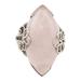 Pink Ardor,'Hand Made Rose Quartz and Sterling Silver Cocktail Ring'