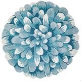 Mum Round Rug, 5' Round, Aqua