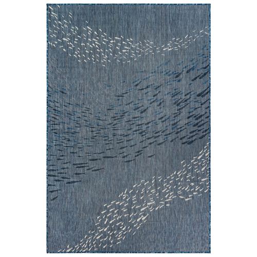 School of Fish Rectangle Rug, 4'10"" x 7'6"", Navy