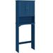 Red Barrel Studio® Dharmraj 24.5" W x 65.7" H x 9" D Over-the-Toilet Storage Manufactured Wood in Blue | 65.7 H x 24.5 W x 9 D in | Wayfair