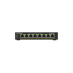 NETGEAR GS308EP Switch 8 Port Gigabit Ethernet LAN PoE Switch Plus (with 8x PoE+ 62W, Managed Network Switch with IGMP Snooping, QoS, VLAN, Fanless Metal Housing)