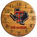 Texas Tech Red Raiders Team Oak Barrel Clock