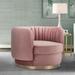 Barrel Chair - Everly Quinn Catalin 34" Wide Swivel Barrel Chair Velvet/Fabric in Pink | 25 H x 34 W x 32 D in | Wayfair