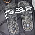 Adidas Shoes | Adidas Sandals Slip Ons Size 6 | Color: Black/White | Size: 6