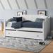 Longshore Tides Ansgard Addison Full Size Daybed w/ Twin Size Trundle Wood in White | 42.2 H x 41.1 W x 78.3 D in | Wayfair