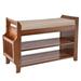 Millwood Pines Ragan Solid Wood Shoe Storage Bench Wood/Solid Wood in Brown | 19.6 H x 29.6 W x 11.6 D in | Wayfair