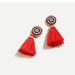 J. Crew Jewelry | J Crew Beaded Tassel Stud Earrings | Color: Red | Size: 2” Length