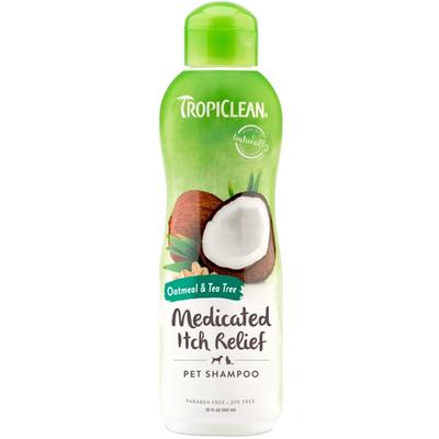 TropiClean Oatmeal & Tea Tree Medicated Itch Relief Shampoo for Pets, 20 fl. oz.