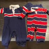 Polo By Ralph Lauren One Pieces | (2) 6m Long Sleeve Rompers | Color: Blue/Red | Size: 6mb