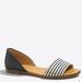 J. Crew Shoes | J Crew Morgan Striped Peep Toe Flats Sandal Size 7 | Color: Blue/White | Size: 7