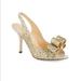 Kate Spade Shoes | Kate Spade Charm Glitter Peep Toe Shoe Gold | Color: Gold/Silver | Size: 6