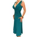 Blue Banana Women's Grecian Slinky A Line Shift Dress Teal Size 14