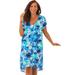 Plus Size Women's High-Low Cover Up by Swim 365 in Multi Watercolor Tie Dye (Size 38/40) Swimsuit Cover Up
