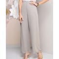 Draper's & Damon's Women's Alex Evenings Special Occasion Chiffon Pull-On Pants - Grey - PL - Petite