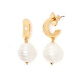 Kate Spade Jewelry | Kate Spade Candy Drops Pearl Huggie Hoop Earrings In Gold | Color: Gold/White | Size: Os