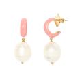 Kate Spade Jewelry | Kate Spade Candy Drops Pearl Huggie Hoop Earrings In Light Pink | Color: Pink/White | Size: Os