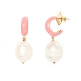 Kate Spade Jewelry | Kate Spade Candy Drops Pearl Huggie Hoop Earrings In Light Pink | Color: Pink/White | Size: Os