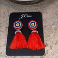 J. Crew Jewelry | J. Crew Mini Scope Tassel Earrings | Color: Blue/Red | Size: Os