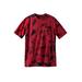 Men's Big & Tall Shrink-Less™ Lightweight Longer-Length Crewneck Pocket T-Shirt by KingSize in Red Marble (Size 4XL)