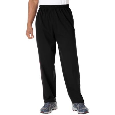 Men's Big & Tall Lightweight Jersey Open Bottom Sweatpants by KingSize in Black (Size 7XL)
