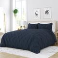 Etta Avenue™ Dashiell Pinch Pleat Duvet Cover Set Microfiber in Blue/Navy | Queen Duvet Cover + 2 Shams | Wayfair 93E7F8954DD24E339E7B86B7A9A7E8D3