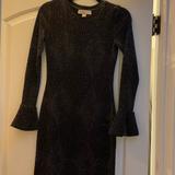 Michael Kors Dresses | Body Contour Knit Michael Kors Evening Mini Dress. | Color: Black | Size: Xs