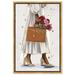 House of Hampton® Fashion & Glam Bringing Home Flowers Fashion Lifestyle - Graphic Art Print Canvas in White/Brown | 54 H x 36 W x 1.5 D in | Wayfair