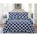 Red Barrel Studio® Dyaymus Reversible Comforter Set Polyester/Polyfill/Microfiber in Blue/Navy | Queen Comforter + 2 Shams | Wayfair