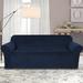 Red Barrel Studio® Luxurious Velvet High Stretch Fitted Box Cushion Sofa Slipcover Velvet in Gray/Blue/Black | 55 H x 116 W x 37 D in | Wayfair