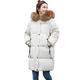 HOMEBABY Womens Down Puffa Jacket with Hood Women Ladies Winter Hooded Padded Coats Down Puffer Quilted Coat Jackets Bubble Coat Overcoat Women's Parka Size 10-20 (UK：20, White)