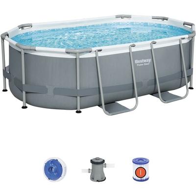 Bestway - 5614A Power Steel Frame Pool Set Oval 305x200x84cm Pumpe Image