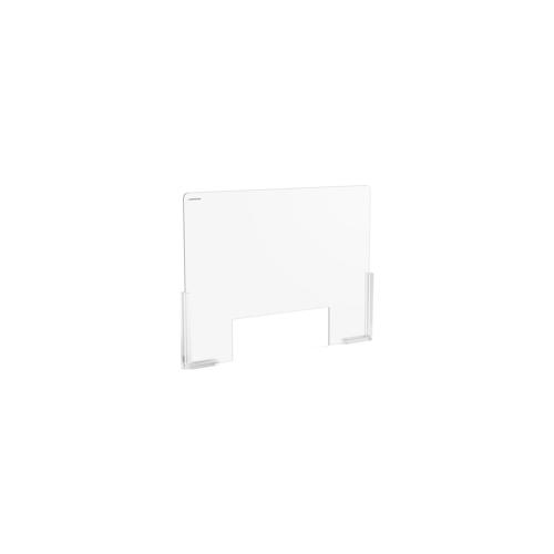 Uniprodo Spuckschutz - 95 x 65 cm - Acrylglas - Durchreiche 38 x 25 cm