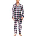 JINSHI Mens Pyjama Set Cotton Plaid Pajamas PJ Set Long Sleeve Top & Pants Man Check Woven Sleepwear Loungewear Nightwear M22 Size S