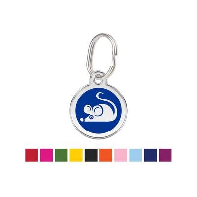 Red Dingo Mouse Personalized Stainless Steel Cat ID Tag, Small, Dark Blue