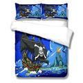 KLBPL Bedding Double Bed Double 200X200Cm/78.5X78.5 Inches Pirate Ship Volcano With Zipper Closure For Bedding Decro, Ultra Soft Microfiber,Double,(1 Duvet Cover + 2 Pillowcases)